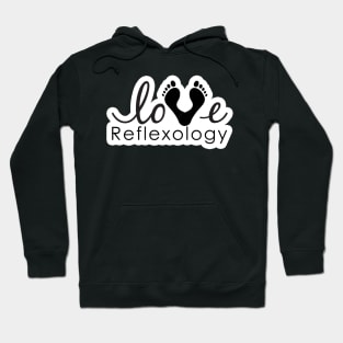 Love Reflexology - (white outline) black font Hoodie